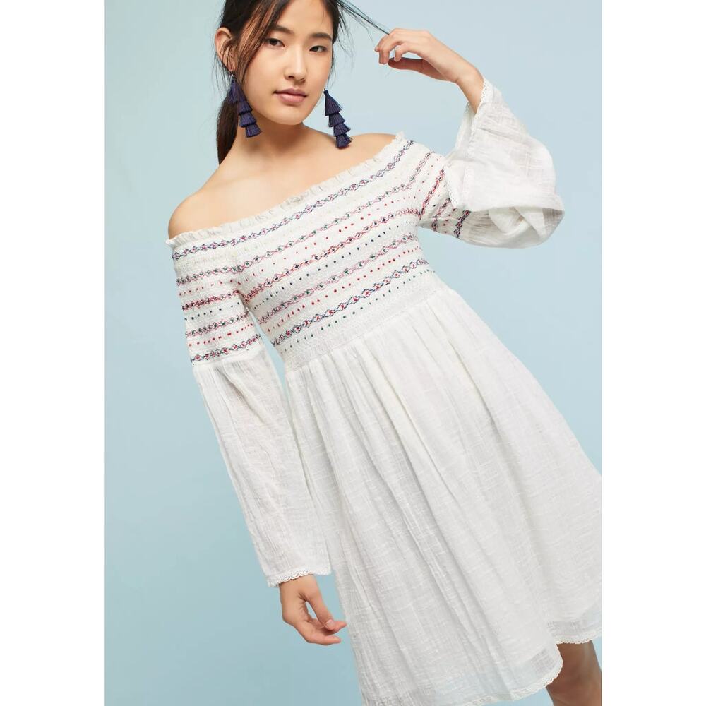 MSRP $168 Farm Rio Off-The-Shoulder Smocked Top or Mini Size S | SAME DAY SHIP
